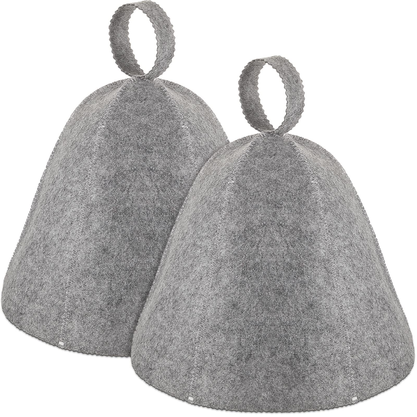 Jagely 2 Pcs Sauna Hat Vaporarium Hat Sauna Wool Hat Russian Banya Cap For Men Women Bath Accessories (Gray)
