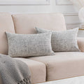 Home Brilliant White Lumbar Pillow Cover 12X20 Chenille Plush Velvet Oblong Decorative Throw Pillow Covers Pillowcases For Bed C