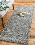Rugs.com - ber Cozy Solid Shag Collection Rug - 16 Ft Runner Cloud Gray Shag Rug Perfect for Hallways, Entryways