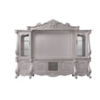 Acme Bently Wooden Entertainment Center with Glass Doors in Champagne Silver