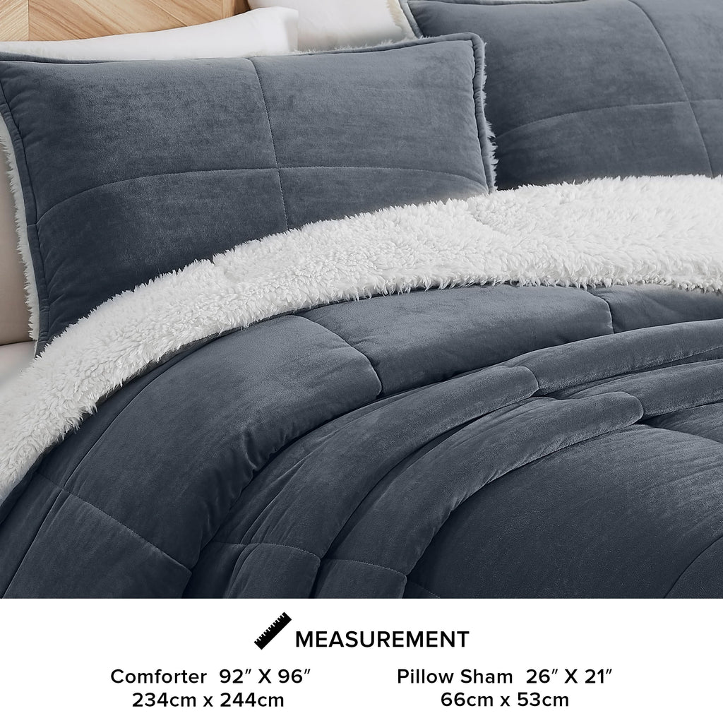 Ugg 00519 Blissful Full-Queen Comforter Set Ultra Soft Velvety Flannel Oversized Comforter And Pillow Machine Washable Soft Cozy