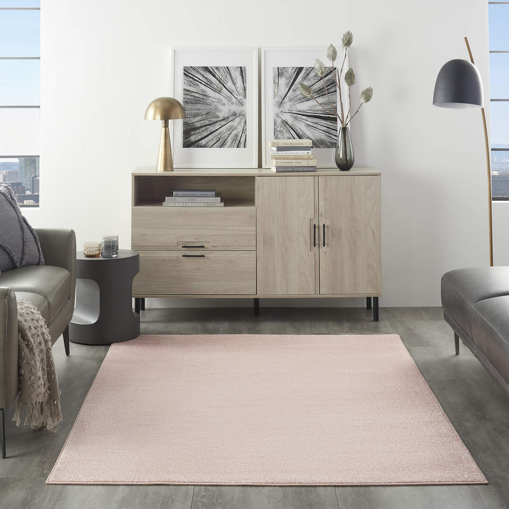 Nourison Essentials Indoor/Outdoor Pink 4' X 6' Area Rug, Easy -Cleaning, Non Shedding, Bed Room, Living Room, Dining Room, Backyard, Deck, Patio (4X6)