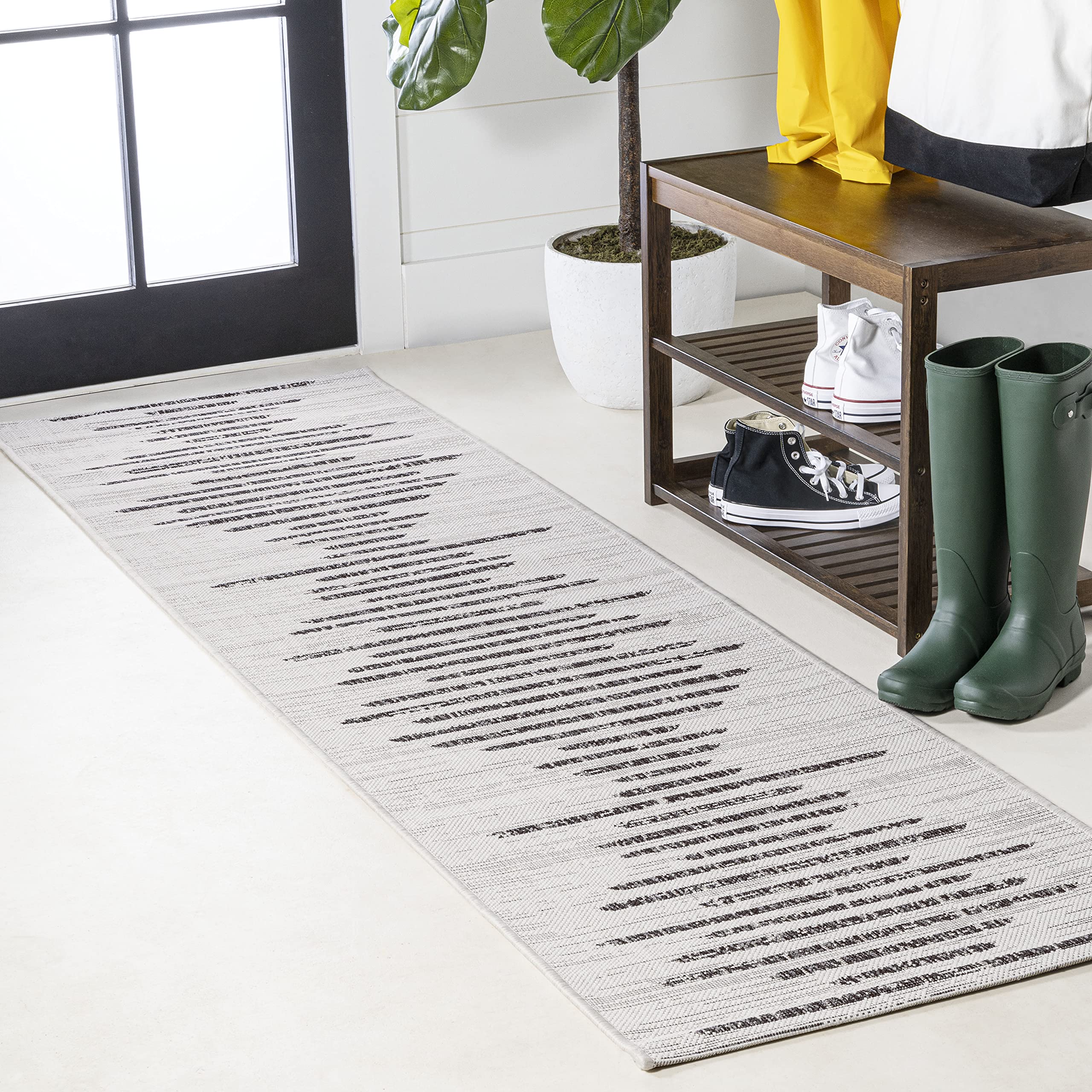 Jonathan Y Smb124D-210 Zolak Berber Stripe Geometric Indoor Outdoor Area-Rug Bohemian Contemporary Easy-Cleaning Bedroom Kitchen