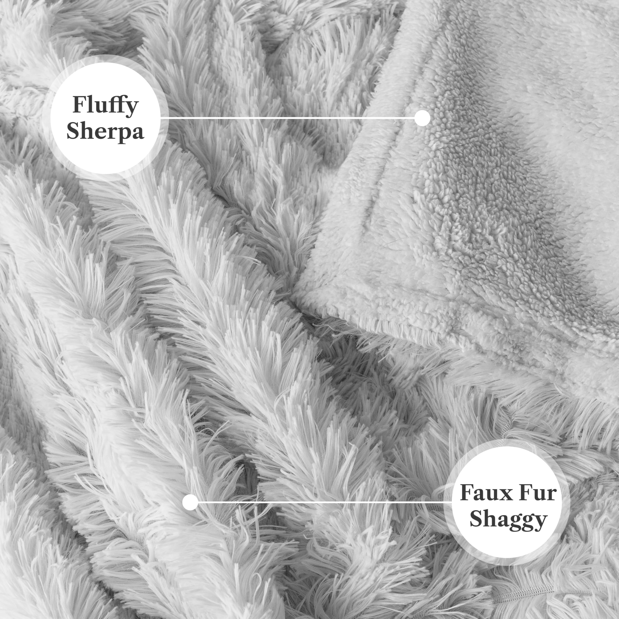 Pavilia Light Gray Fluffy Throw Blanket For Couch, Twin Bed, Fuzzy Blanket For Women Men, Furry Plush Warm Blanket Bed Sofa, Sup