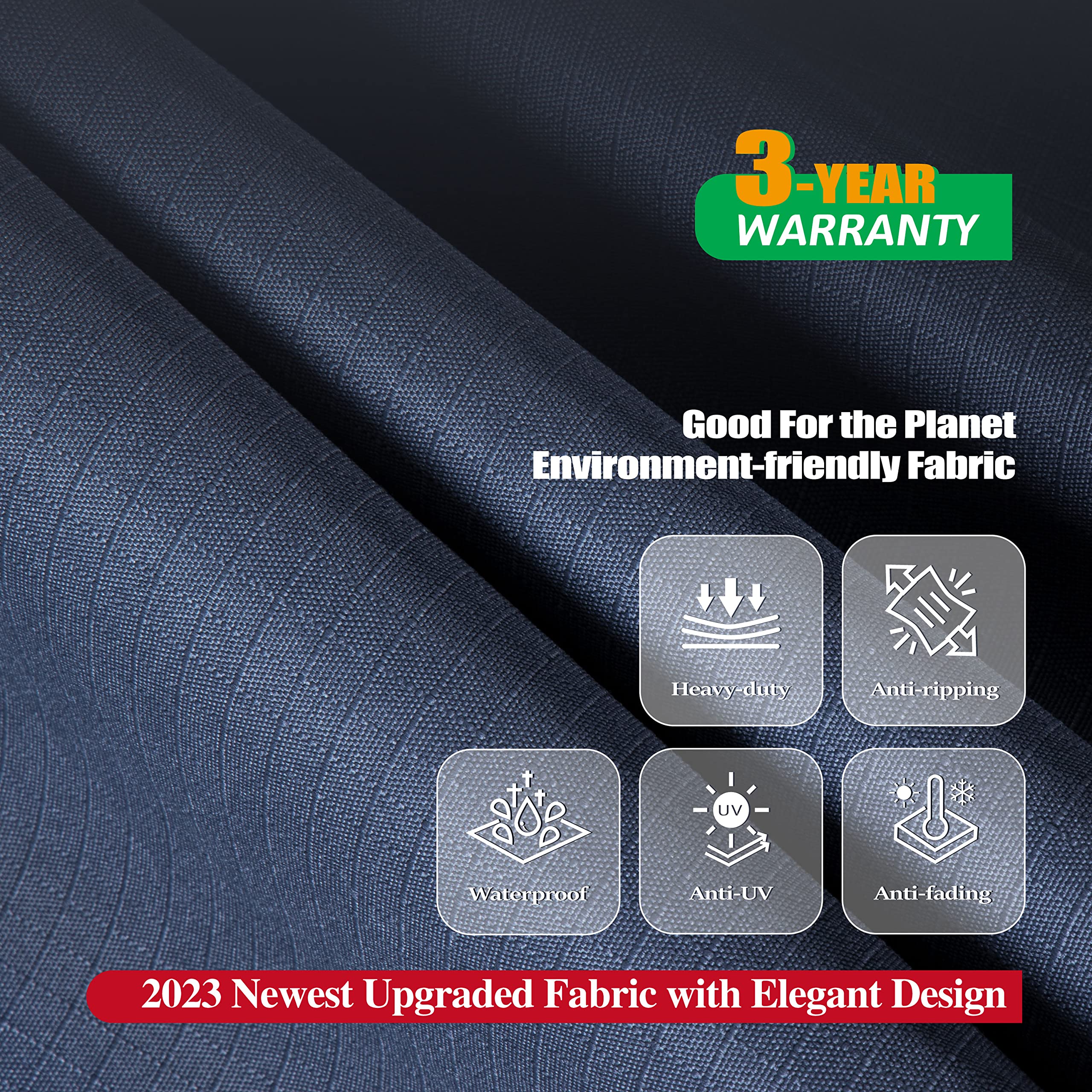 Patio Chair Covers Waterproof Uv Resistant Heavy Duty Outdoor Lounge Chair Straight Back Chair Cover, Grey, 33' W X 34' D X 32' H