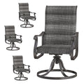 Vonzoy Patio Swivel Chairs Set Of 4, Outdoor Dining Chairs With High Back, All-Weather Swivel Rocker Chair For Lawn, Porch Or Ga