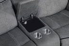 Acme Zubaida Reclining Loveseat with USB Dock and Console in 2-Tone Gray Velvet