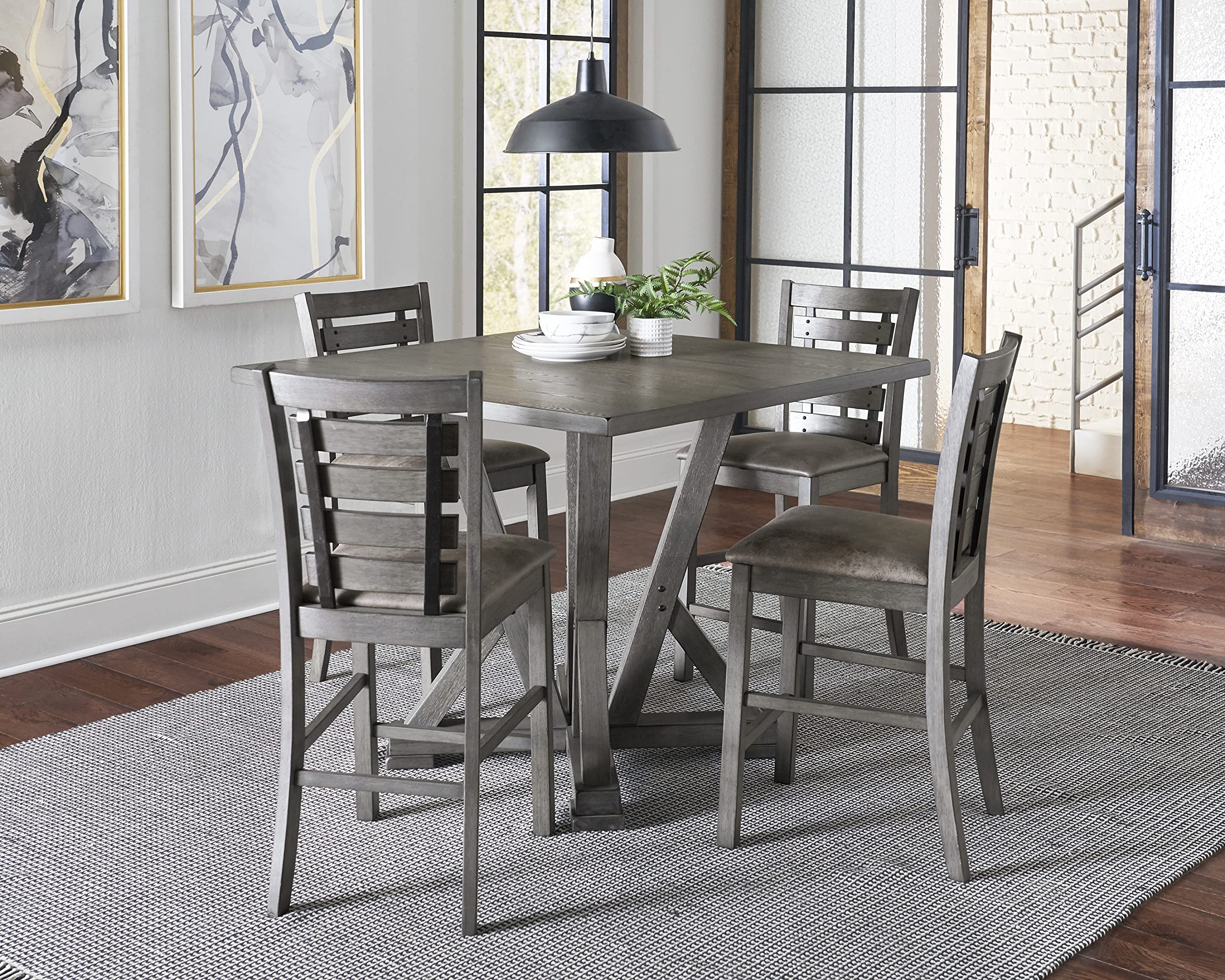 Progressive Furniture Harbor Gray Fiji Counter Height Table, 45&quot; W X 45&quot; D X 36&quot; H