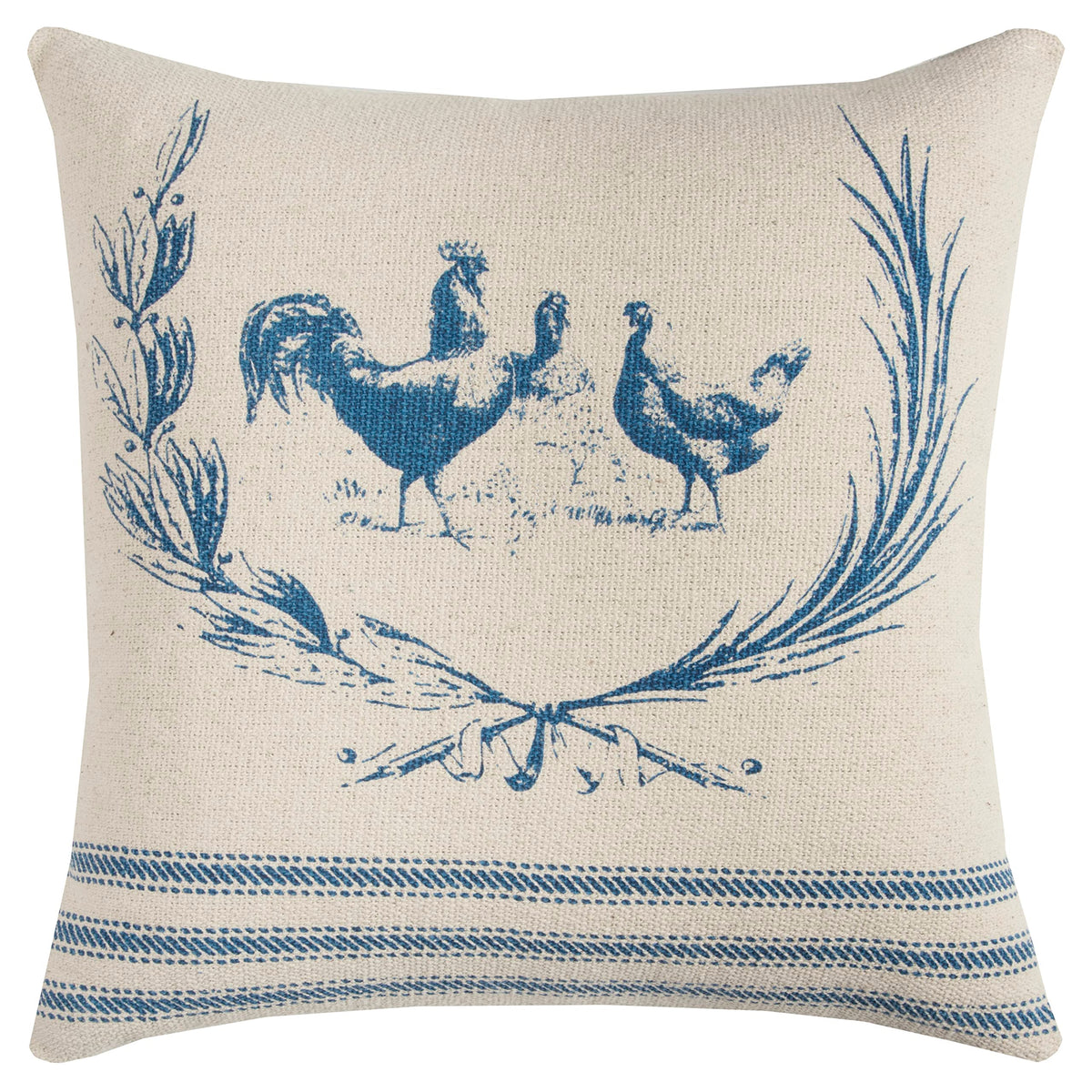 Rizzy Home | T11035 | Down Fill Decorative Pillow | 20&quot;x20&quot; Indigo