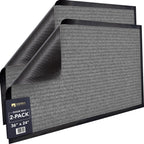 Sierra Concepts 2-Pack Front Door Mat - Large 36 X 24 Welcome Indoor Outdoor Entryway Mats For Shoe Scraper, Ideal For Inside Outside High Traffic Area, Gray
