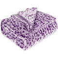 Cute Purple Blanket Soft Fleece Leopard Print Throw Blanket For Couch Sofa Decor Plush Blankets