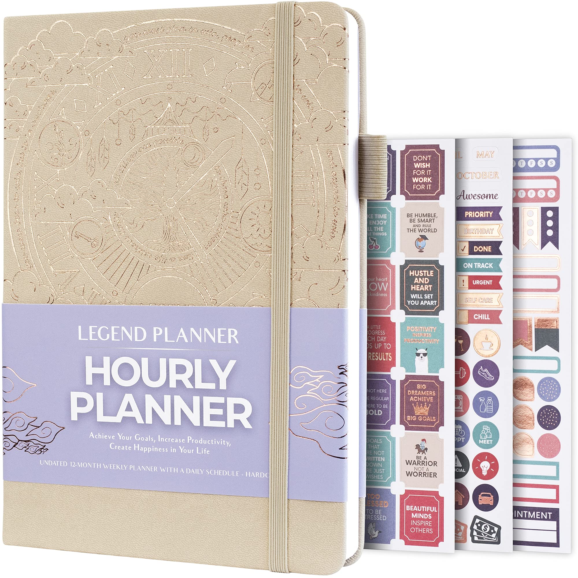 Legend Planner Hourly Schedule Edition - Deluxe Weekly & Daily Organizer With Time Slots. Time Management Appointment Book Journ