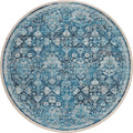 Marbella MB4 Blue Traditional Rug Round 4 X 4