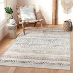 Art&Tuft Area Rug 3x5, Super Soft Ultra-Thin Moroccan Washable Rug, Anti-Slip Backing Rugs for Living Room, Foldable Geometric M