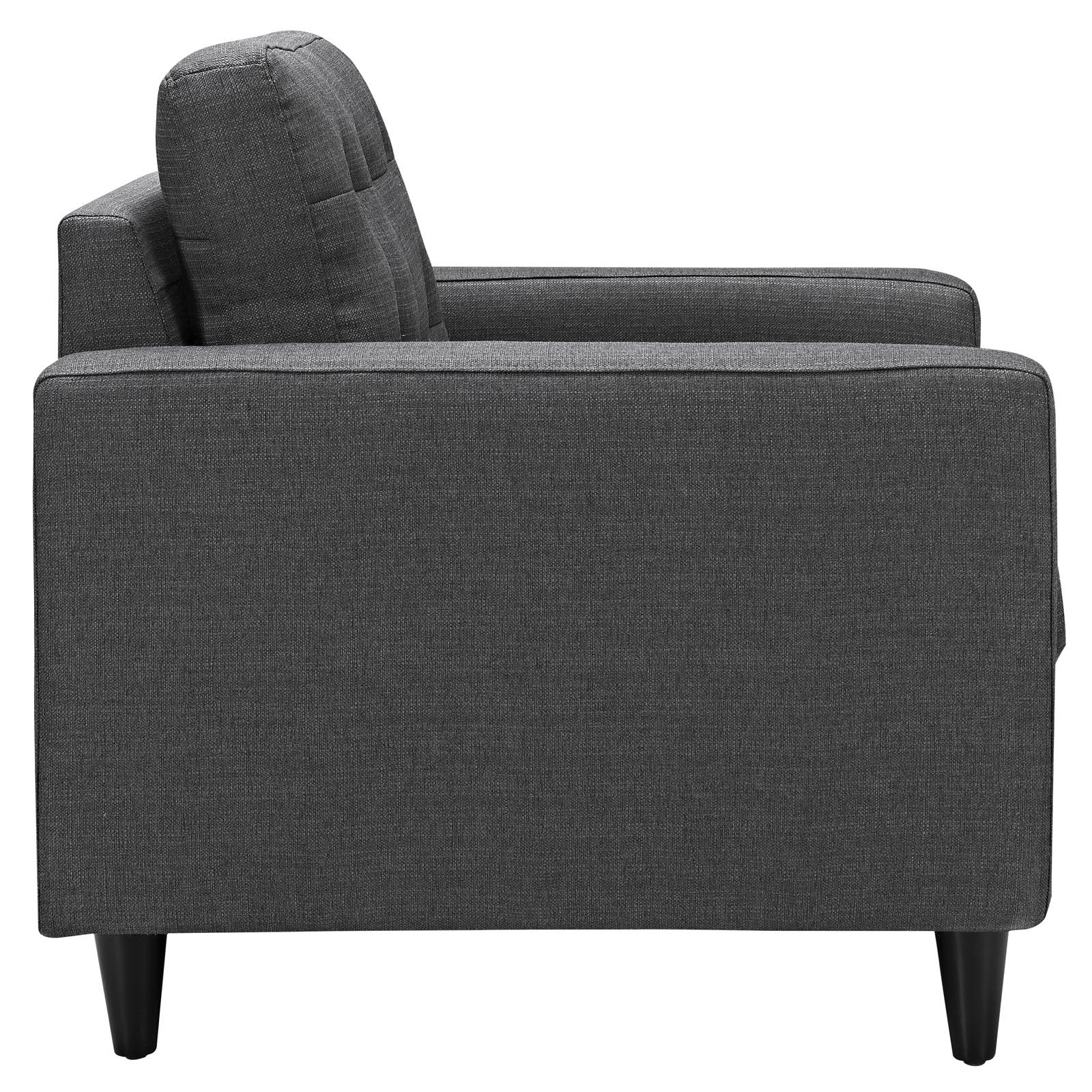 Modway Empress Mid-Century Modern Upholstered Fabric Two Armchair Set In Gray