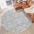 Addison Rugs Surfside Asr32 Gray 8' X 8' Indoor Outdoor Round Rug, Easy Clean, Machine Washable, Non Shedding, Bedroom, Living Room, Dining Room, Kitchen, Patio Rug