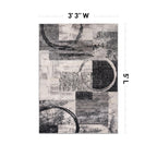 Rugshop Contemporary Abstract Circle Design Soft Area Rug 3'3'' X 5' Cream