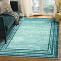 Lahome Abstract Teal 3x5 Rug,Washable Modern Rugs for Bedroom Aesthetic Non-Slip,Low-Pile Soft Throw Rug Minimalist Bordered Car