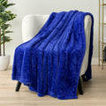 Pavilia Sherpa Throw Blanket For Couch Sofa, Blue Fluffy Warm Plush Blanket For Bed, Cozy Super Soft Lightweight Throw, Fuzzy De