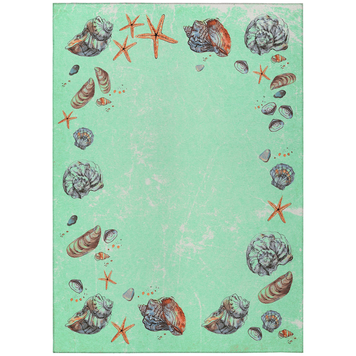Addison Rugs Surfside Asr39 Green 8' X 10' Indoor Outdoor Area Rug, Easy Clean, Machine Washable, Non Shedding, Bedroom, Living Room, Dining Room, Kitchen, Patio Rug