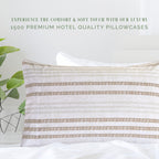 Elegant Comfort Ultra Soft Set Of 2 Striped Print Pillowcases - 1500 Premium Hotel Quality Microfiber, Soft And Smooth Envelope Closure 2-Piece Pillow Covers - Standard/Queen, Traci Linen