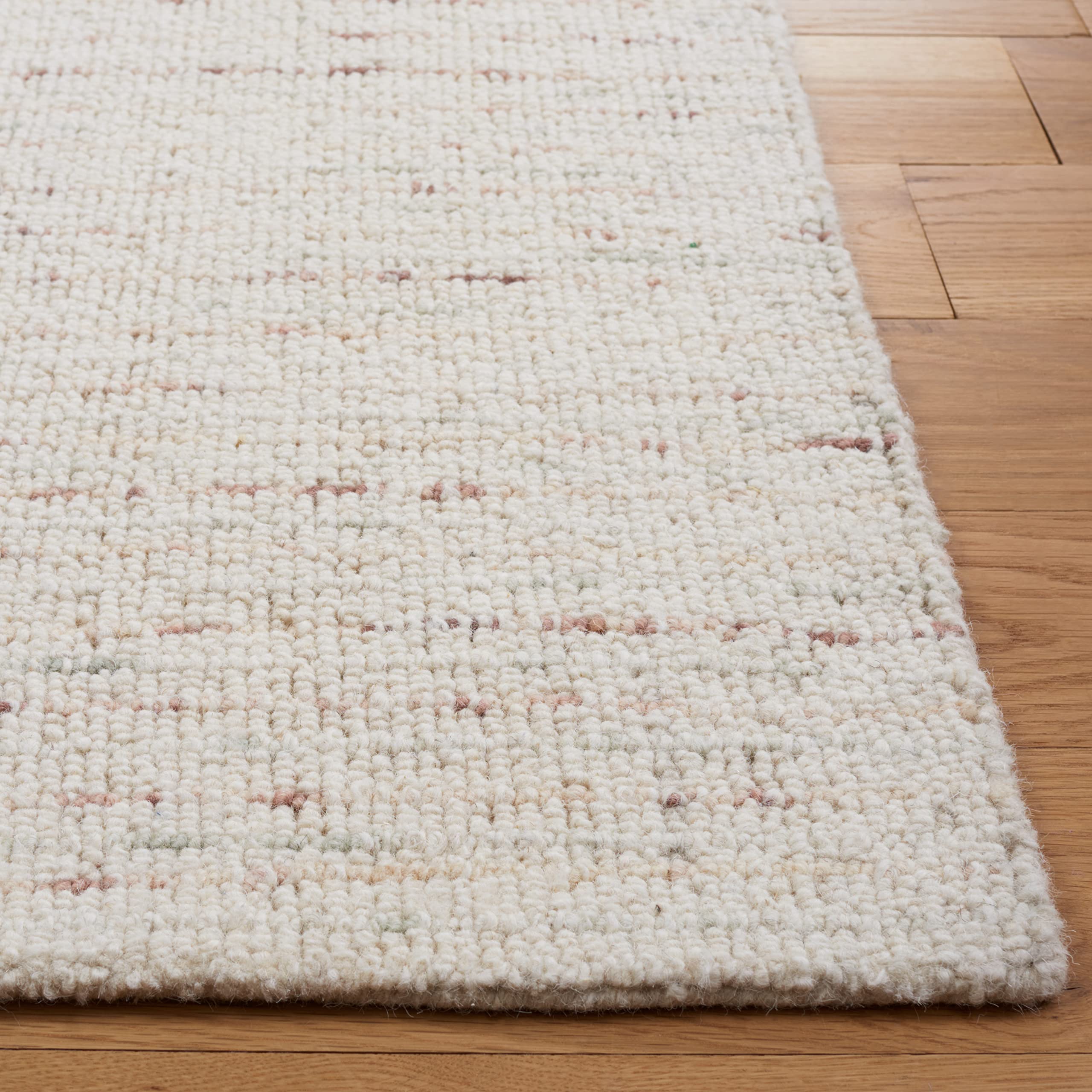 Safavieh Abstract Collection Area Rug - 6' X 9', Ivory & Brown, Handmade Wool, Ideal For High Traffic Areas In Living Room, Bedr