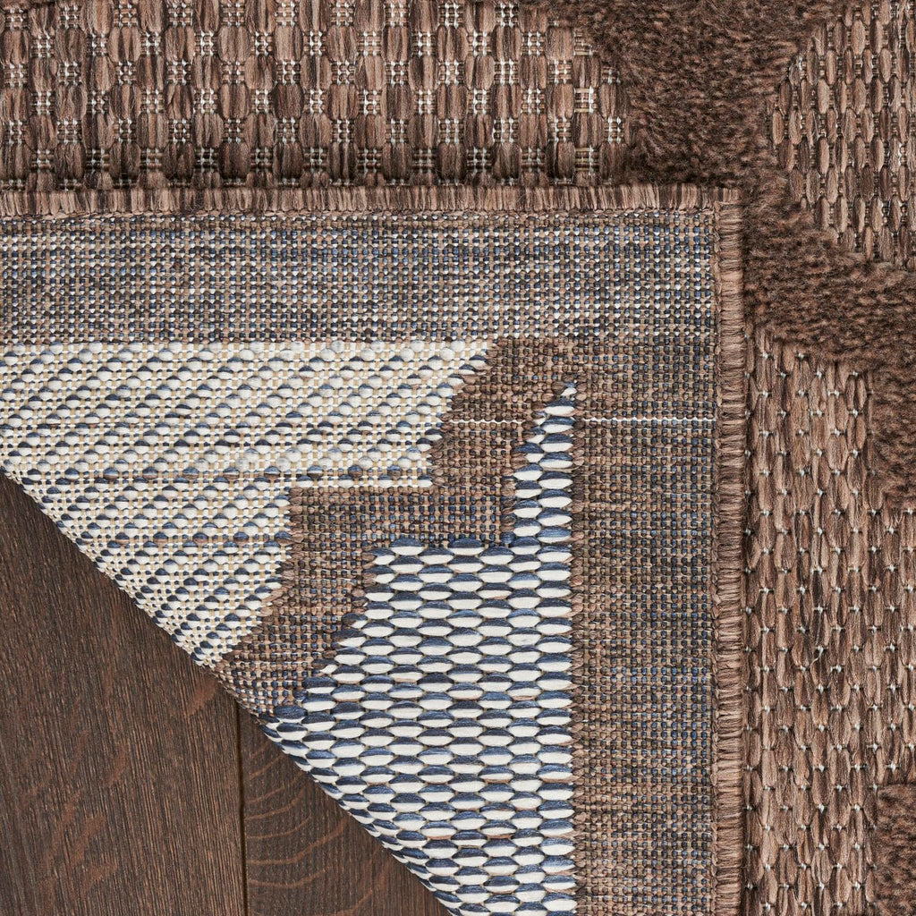 Nourison Easy Care Modern Indoor/Outdoor Brown 8' X 10' Area Rug, Easy Cleaning, Non Shedding, Bed Room, Living Room, Dining Room, Backyard, Deck, Patio (8X10)