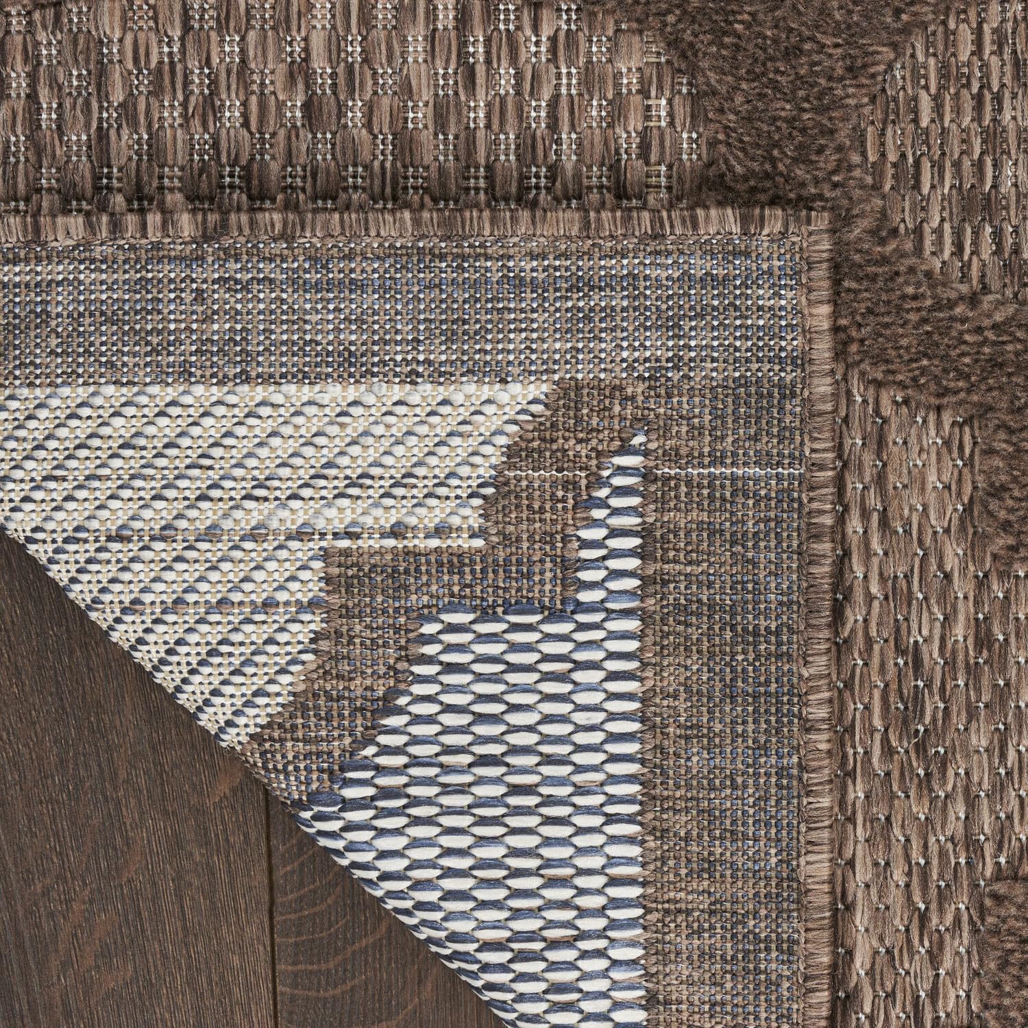 Nourison Easy Care Modern Indoor/Outdoor Brown 8' X 10' Area Rug, Easy Cleaning, Non Shedding, Bed Room, Living Room, Dining Room, Backyard, Deck, Patio (8X10)