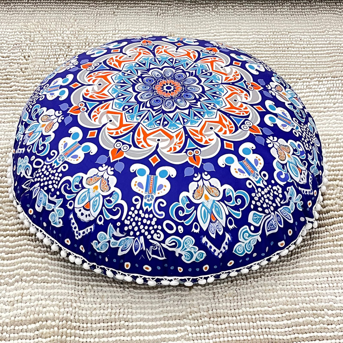 Turnextte 32 In Meditation Floor Cushion, Round Large Floor Pillow For Adult, Yoga Pillows For Sitting On Floor, Madala, Memory