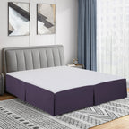 Cathay Home Twin Bed Skirt: Ultra Soft, Double Brushed, Wrinkle Resistant Microfiber Pleated Easy Fit Basic Bed Skirt - Eggplant, Twin