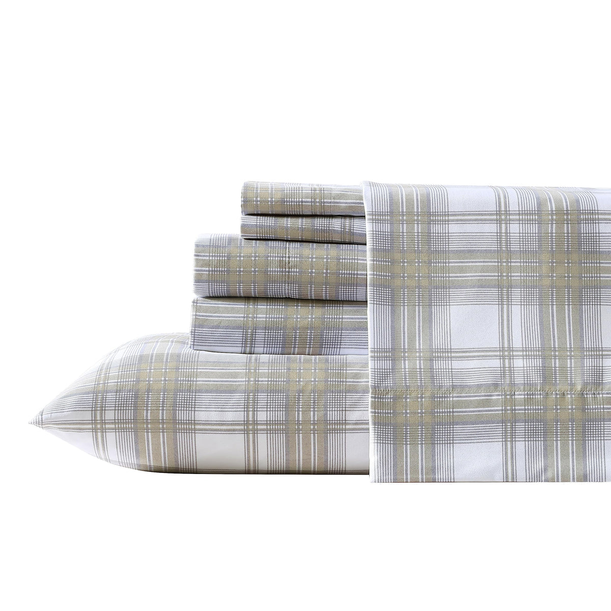 Wrangler- Twin Sheet Set, Silky & Lightweight Bedding Set, Yellowstone Inspired, Casual Home Décor (Dayton Valley Plaid Beige, Twin)