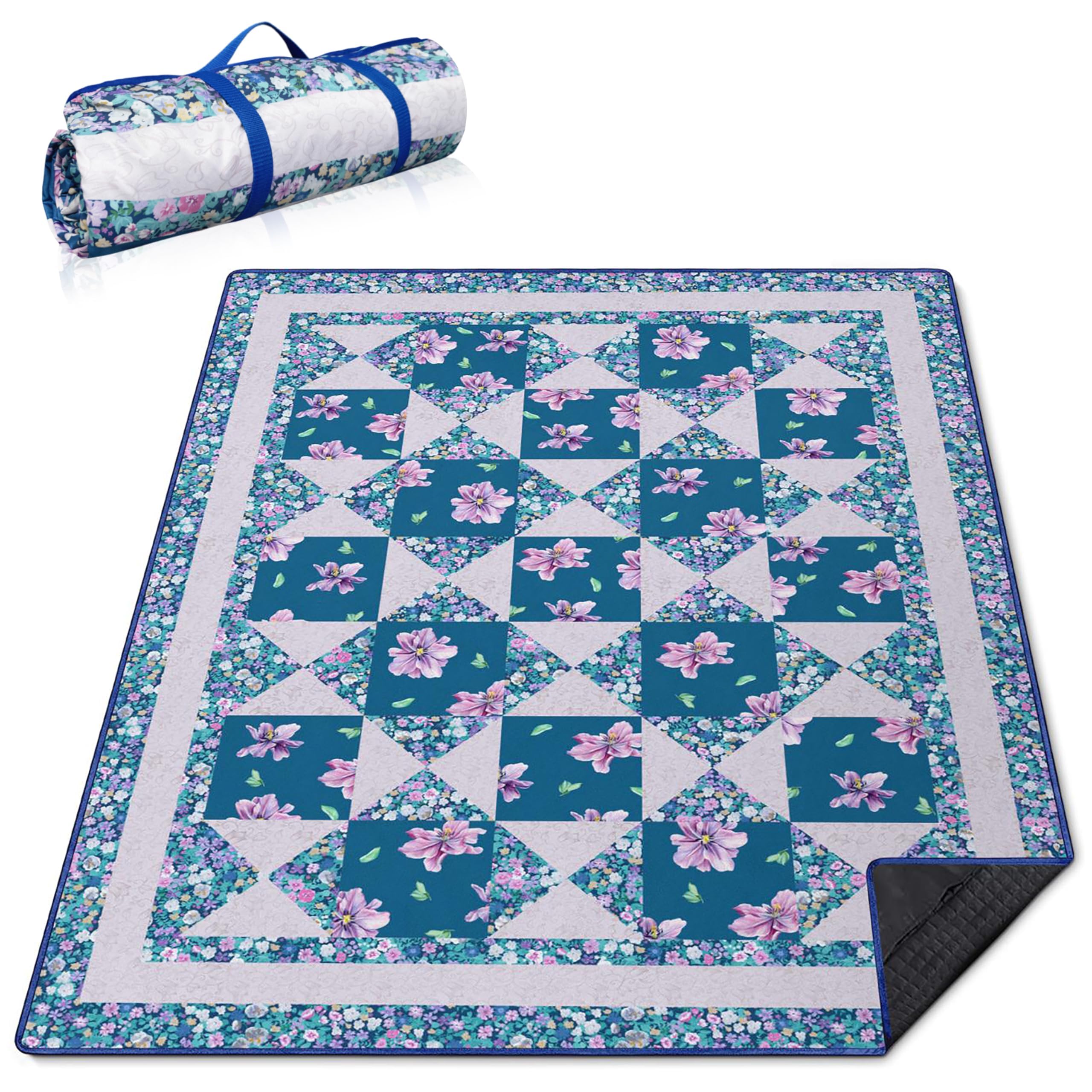 Supfitness Extra Large Picnic Blankets Waterproof Foldable (60'X 80') Beach Blanket Waterproof Sandproof,3-Layer Thicking Mat