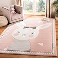 SAFAVIEH Carousel Kids Collection Accent Rug - 33 x 53, Pink & Ivory, Bunny Design, Non-Shedding & Easy Care, Ideal for High T