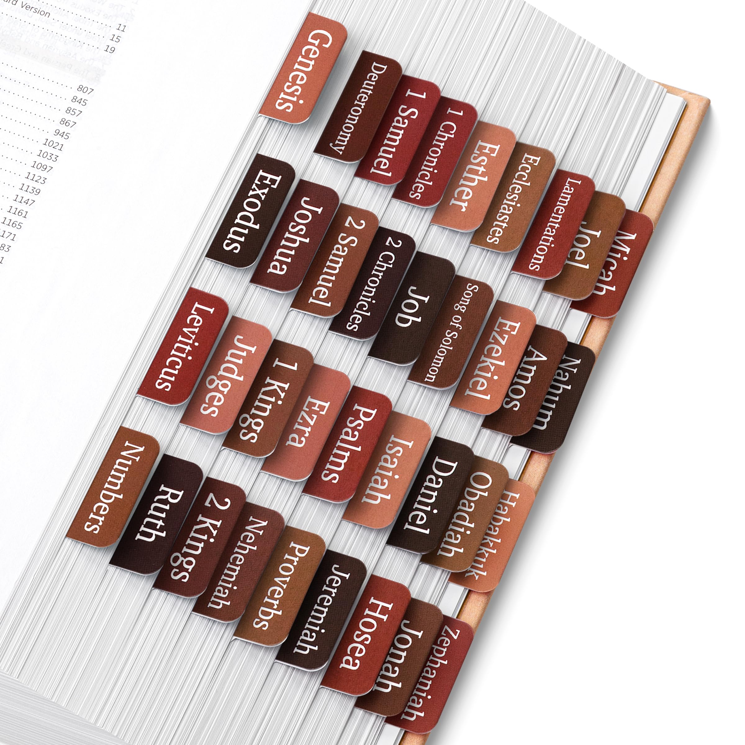 Mr. Pen- Bible Tabs, 75 Tabs, Hot Chocolate Glow, Laminated Bible Tabs For Women And Men, Bible Tabs For Study Bible, Bible Inde