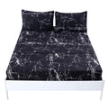 Mag Black Marble, Super Soft Microfiber Bed Sheet 4Pc, Marble Bedding Sheet Set Included 1 Fitted Sheet, 1 Flat Sheet With 2 Pil