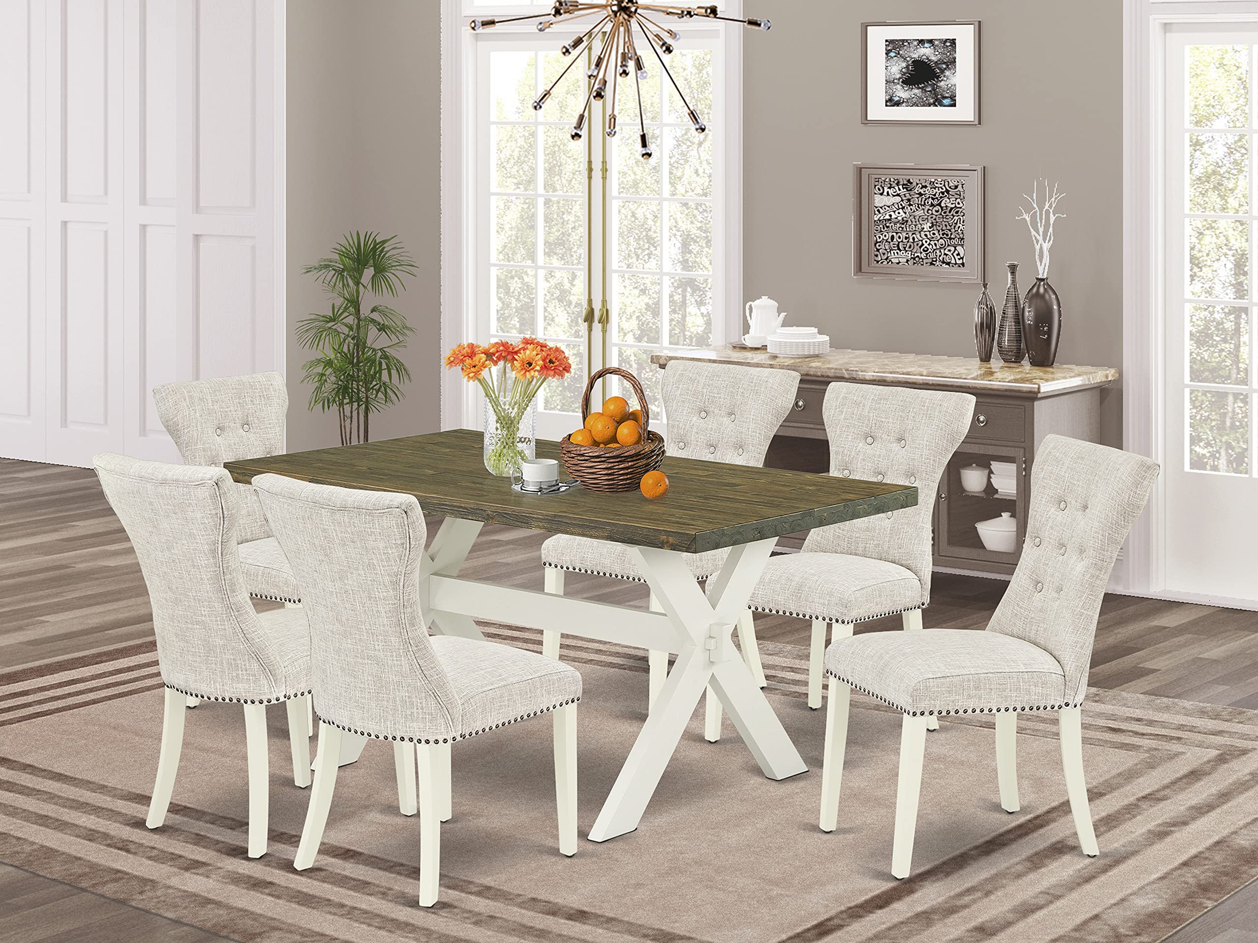 East West Furniture X-Style 7 Piece Modern Dining Set - Thumbnail 2