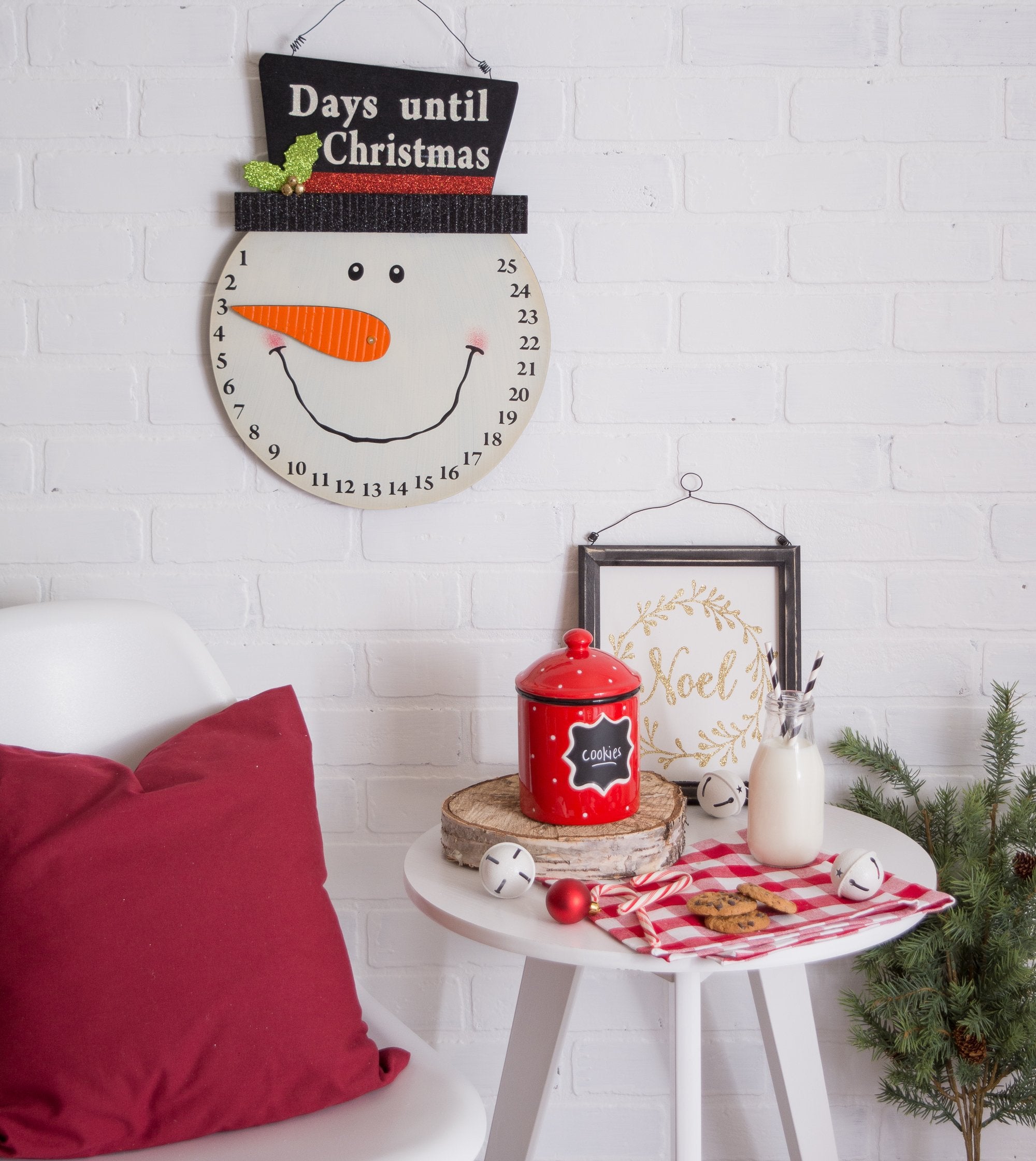 Dii Christmas Advent Collection Decorative & Reusable Wooden Countdown Calendar, 16.5X12.75, Snowman Countdown