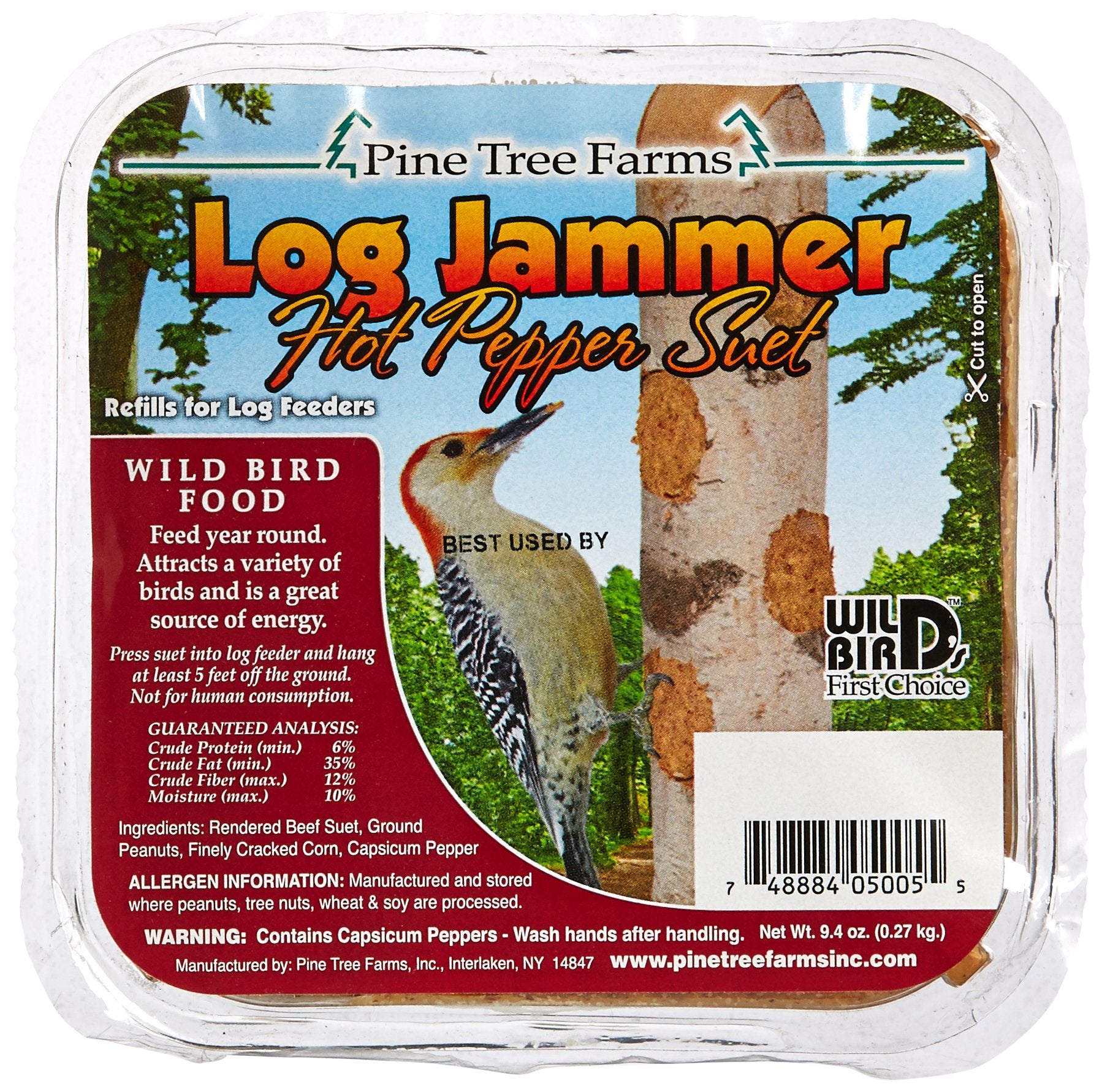 Pine Tree 5005 Log Jammer Hot Pepper Suet, 9.4 Oz.