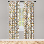Ambesonne Colorful Window Curtains Pack Of 2, Pattern Of Mushrooms Designs In Cartoon Style Abstract Illustration Print, Lightwe