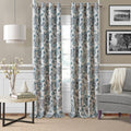 Elrene Home Fashions Sorrento Jacobean Floral Room-Darkening Window Curtain, 52 in x 95 in, Blue/Taupe