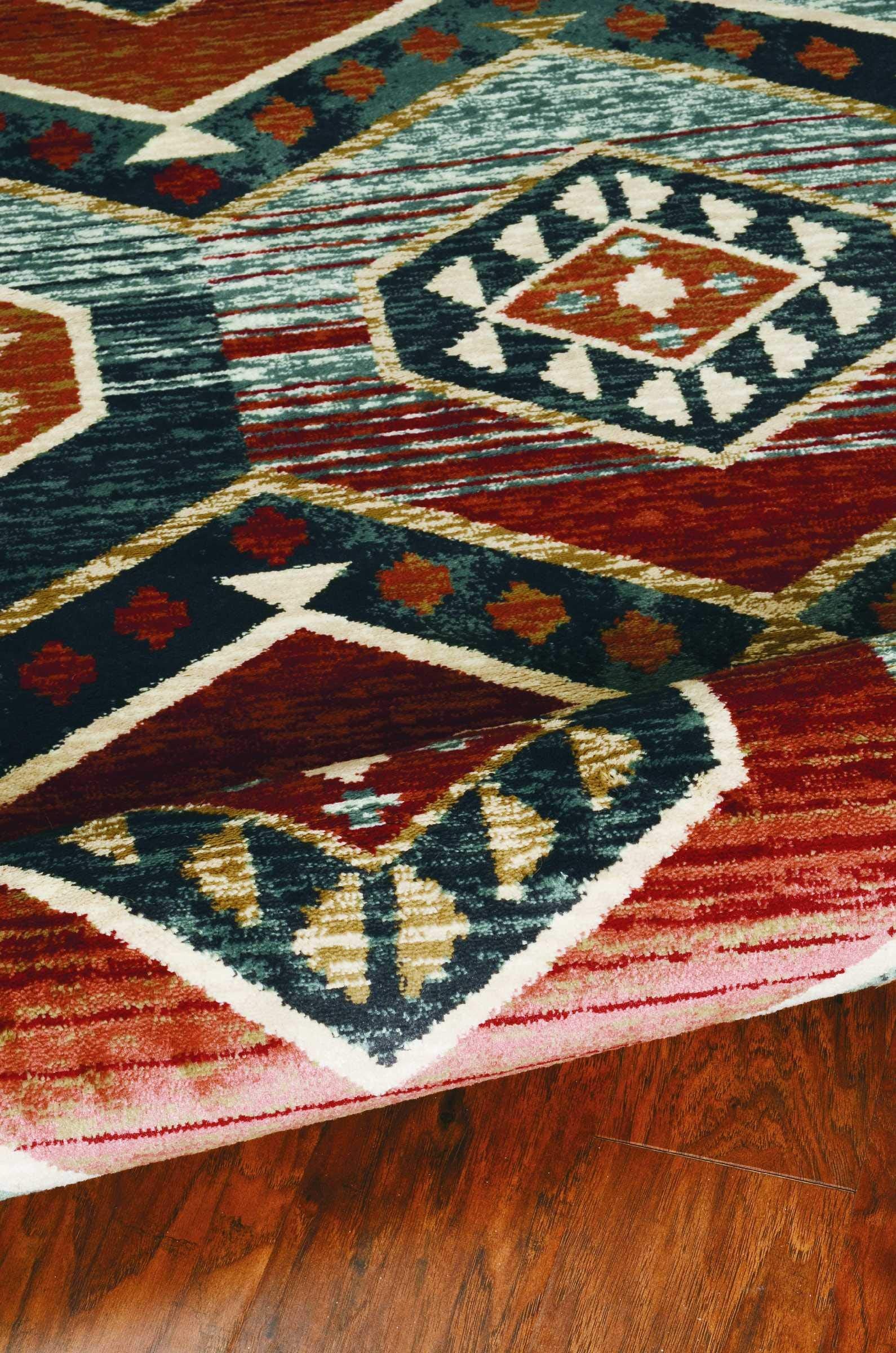 HomeRoots Decor 94 X 118 X 0.5 Red Polypropelene Rug