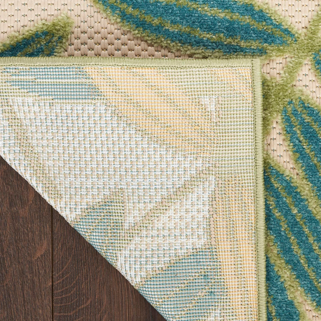 Nourison Aloha Indoor/Outdoor Green Multicolor 2'3' X 8' Area Rug, Easy Cleaning, Non Shedding, Bed Room, Living Room, Dining Room, Backyard, Patio, Deck (2X8)