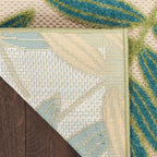 Nourison Aloha Indoor/Outdoor Green Multicolor 2'3' X 8' Area Rug, Easy Cleaning, Non Shedding, Bed Room, Living Room, Dining Room, Backyard, Patio, Deck (2X8)
