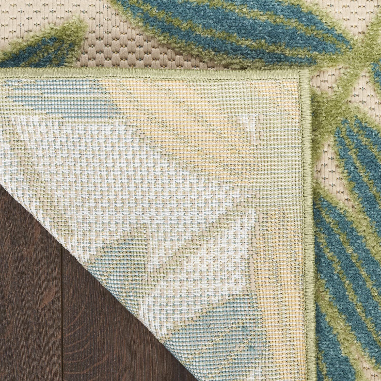 Nourison Aloha Indoor/Outdoor Green Multicolor 2'3' X 8' Area Rug, Easy Cleaning, Non Shedding, Bed Room, Living Room, Dining Room, Backyard, Patio, Deck (2X8)