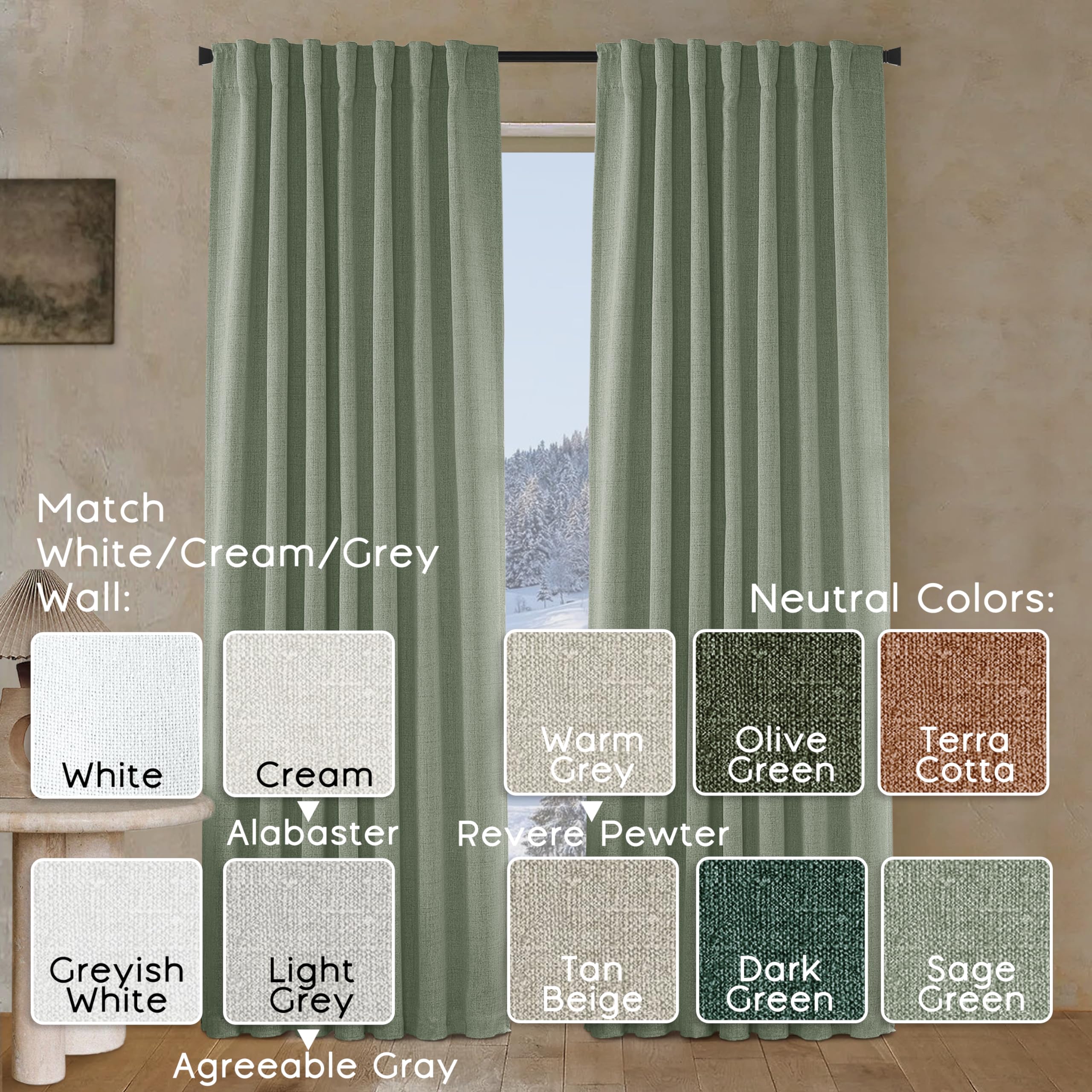 Panelsburg Light Blocking Curtains For Bedroom Aesthetic Room Decor Boho Cute Blackout Curtains For Sliding Glass Door 2 Panels,