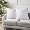 Vhc Brands Waffle Weave White Pillow Cover Set Of 2 24X24, Decorative Throw Pillow Covers/Shams, Boho Farmhouse Bedroom, Living