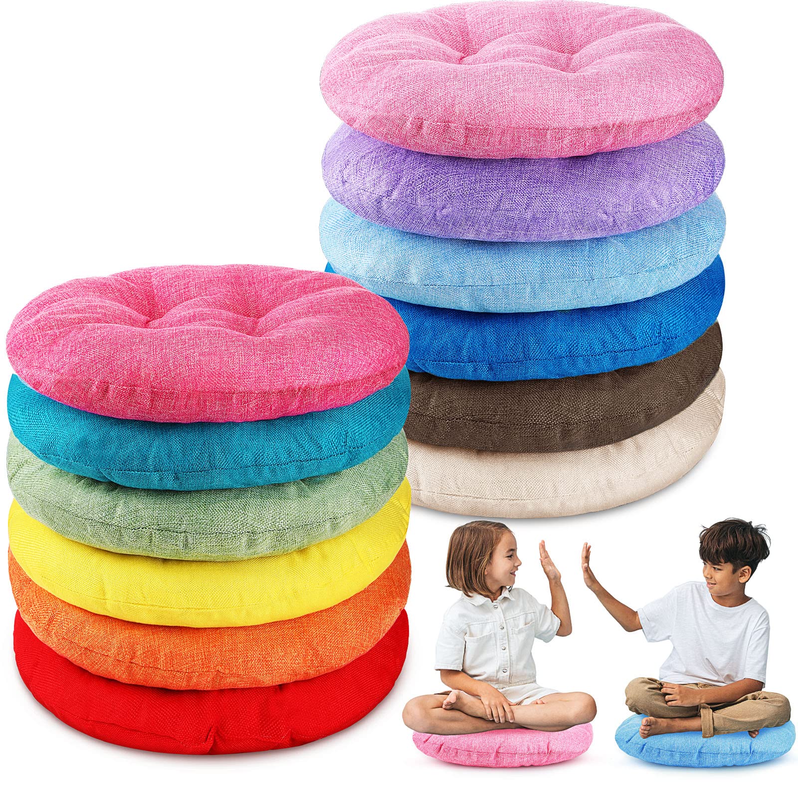 Fumete 16 Inch Round Floor Cushions For Kids And Toddlers, Flexible Seating For Classroom Furniture Floor Pillow For Home, Dayca