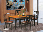 East West Furniture NIKE5-BCH-LC 5 Piece Dining Room Furniture Set Includes a Rectangle Kitchen Table with Butterfly Leaf and 4 Faux Leather Upholstered Chairs, 36x66 Inch, Black & Cherry