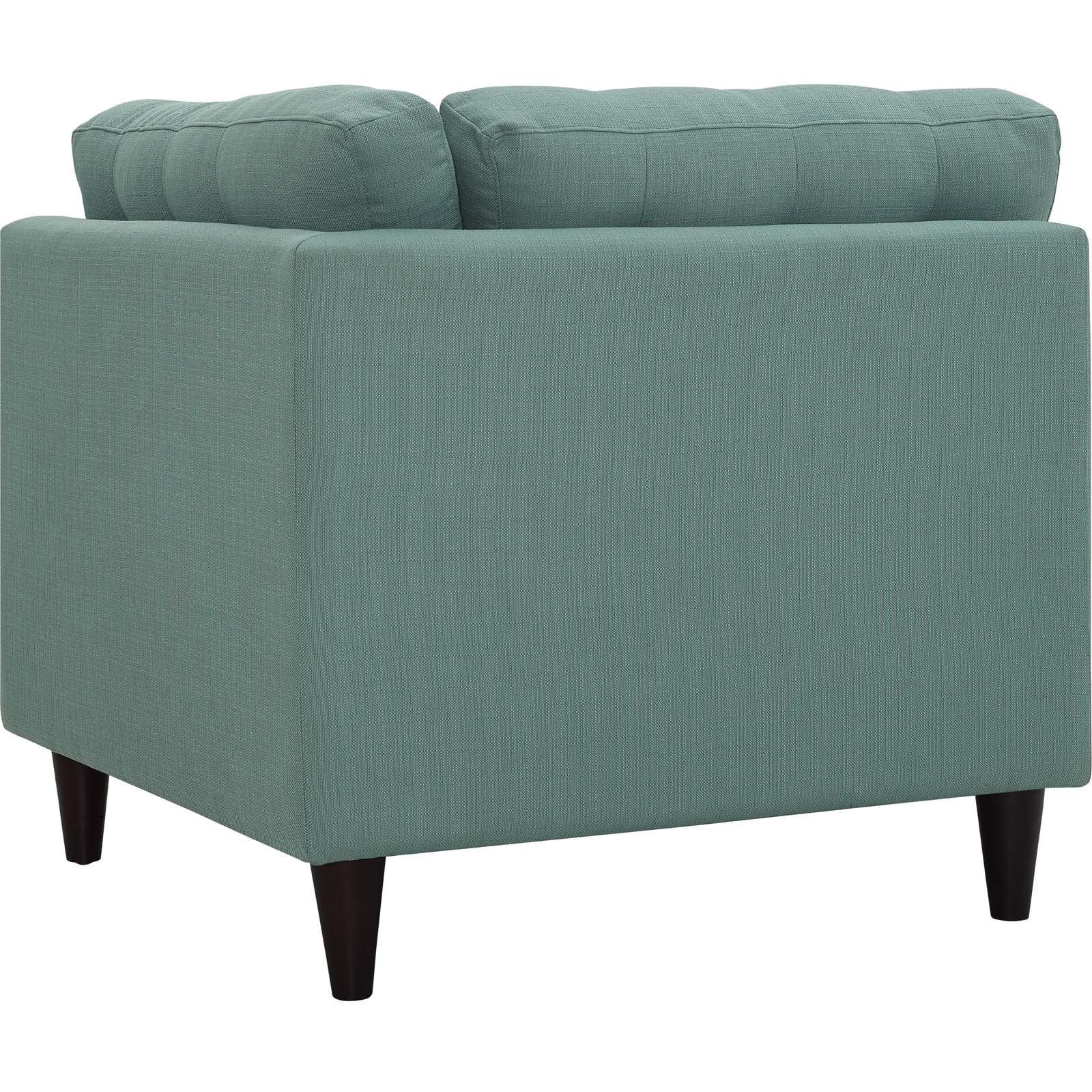 Modway Empress Mid-Century Modern Upholstered Fabric Corner Sofa In Laguna