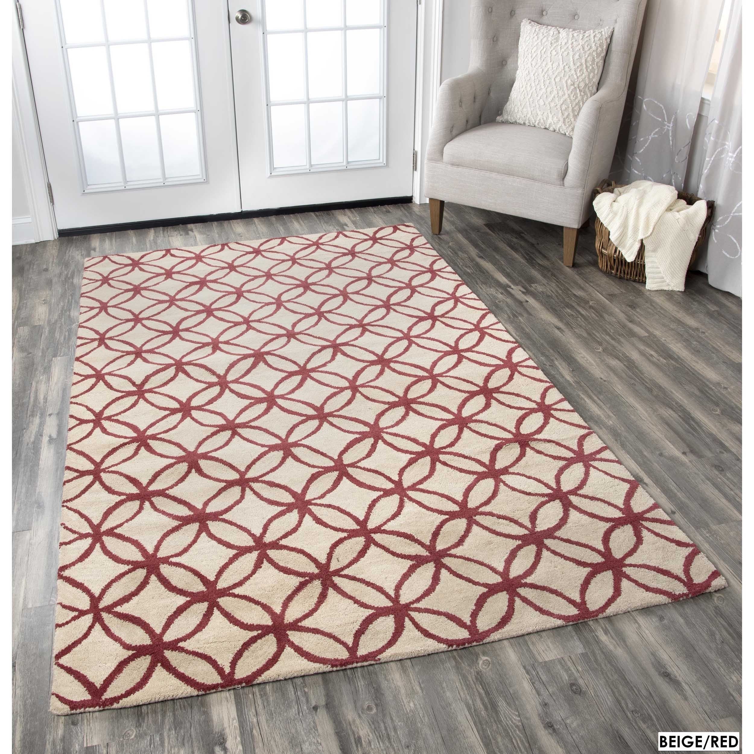 Rizzy Home Alora Decor Holland 3' X 5' Geometric Blue/Ivory Hand-Tufted Area Rug